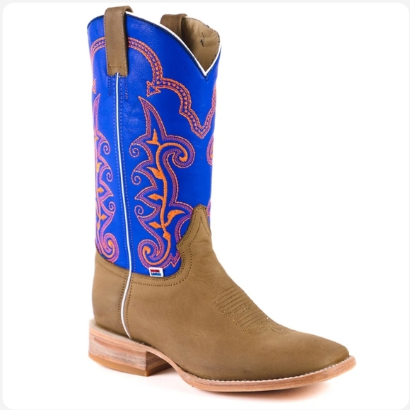 1178 - RockinLeather Men's Crazy Horse w/Blue Upper Western Boot - Picture 1 of 14